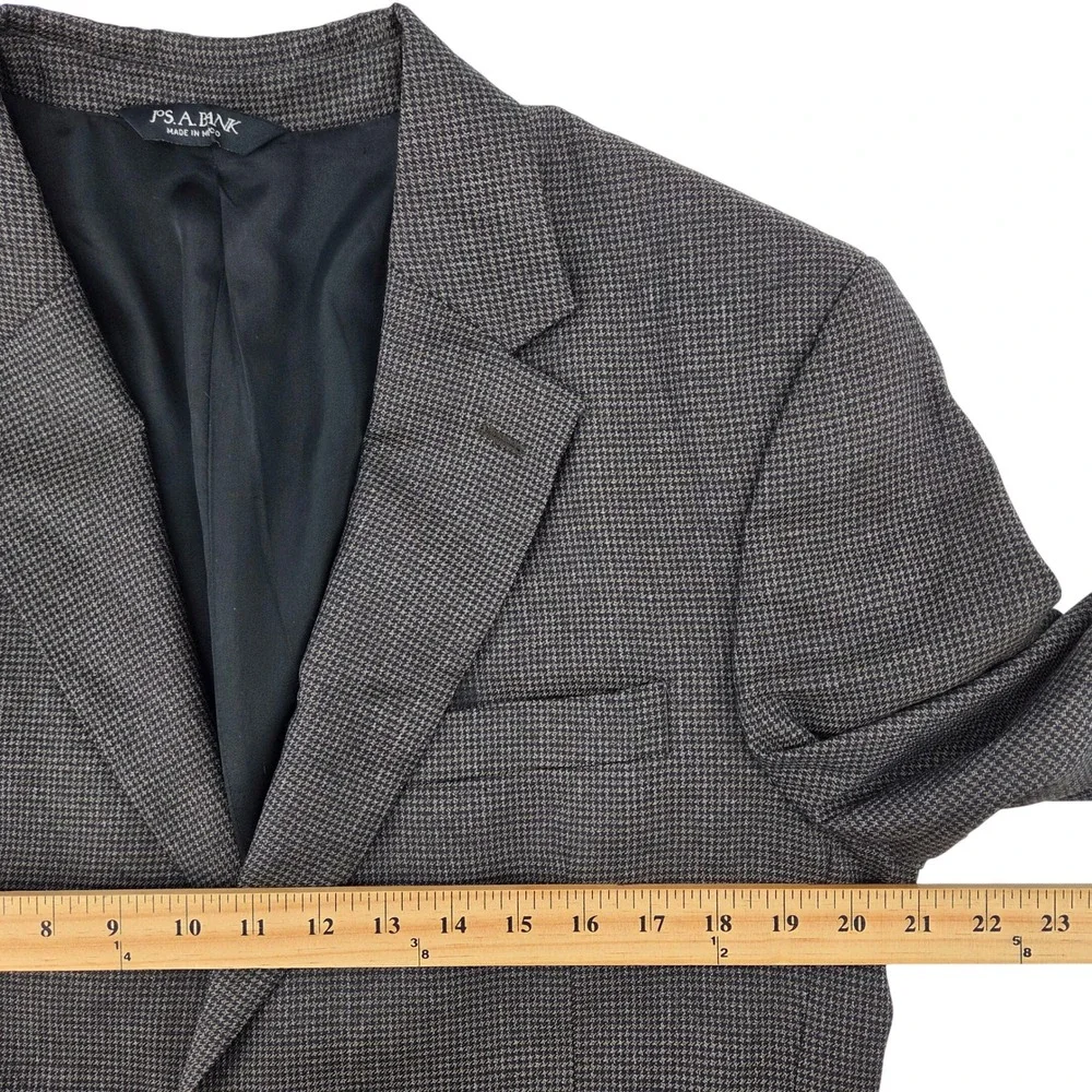 JOS A BANK Mens‎ Wool Blazer Sport Coat Jacket Size 41L Brown Houndstooth